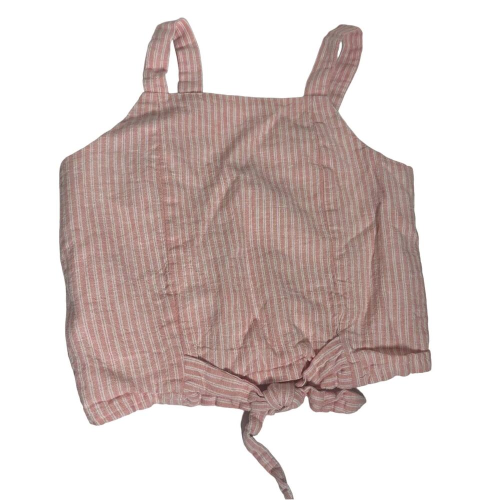 Gianni Bini Pink Striped Linen Blend Girls Tank Top Size 6